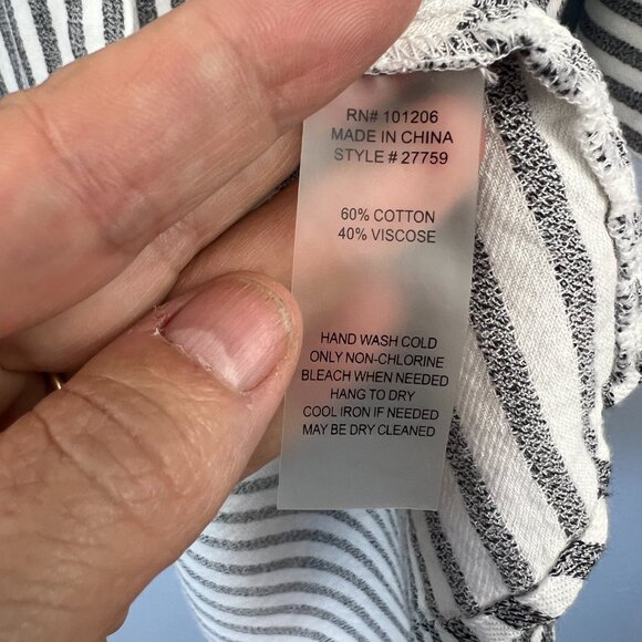 Soft Surroundings Standout Tunic Top Contrasting Black/White Stripes Size M - Picture 10 of 11